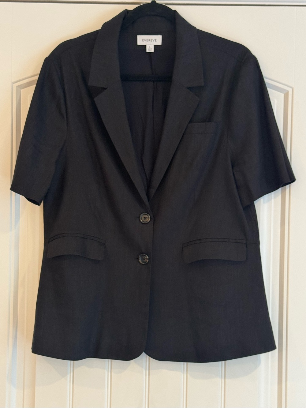 Evereve Women's Black Grayson Short Sleeve Blazer Size Large - Picture 4 of 8